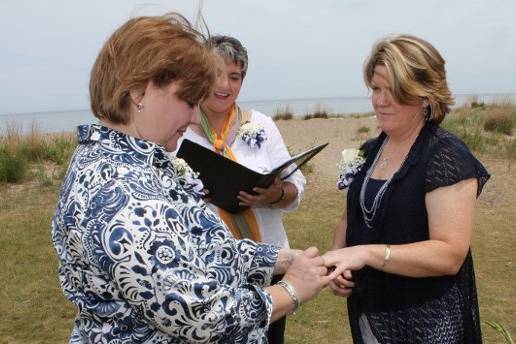 Ceremony at Illinois Beach Resort in Zionphoto by Great Photo Guy