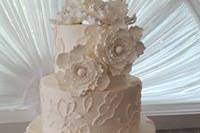 Peony wedding cake