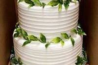 Plant decorated wedding cake