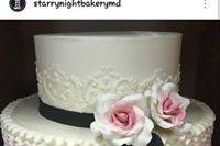 White and pink ombre wedding cake