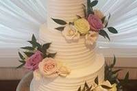 3-tier floral wedding cake