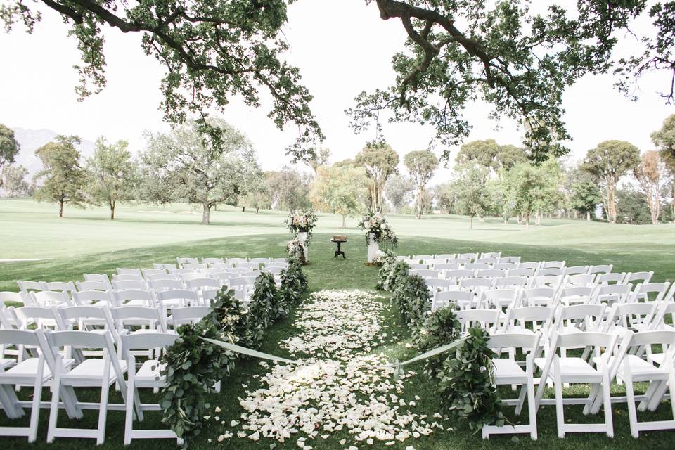 Outdoor wedding setup