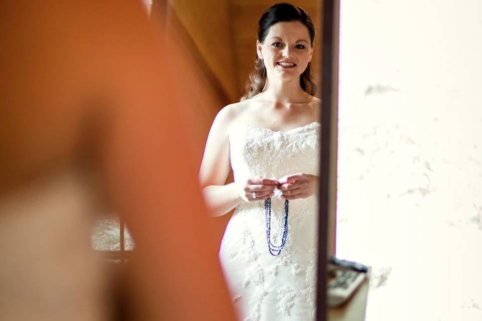 Bride in her suite