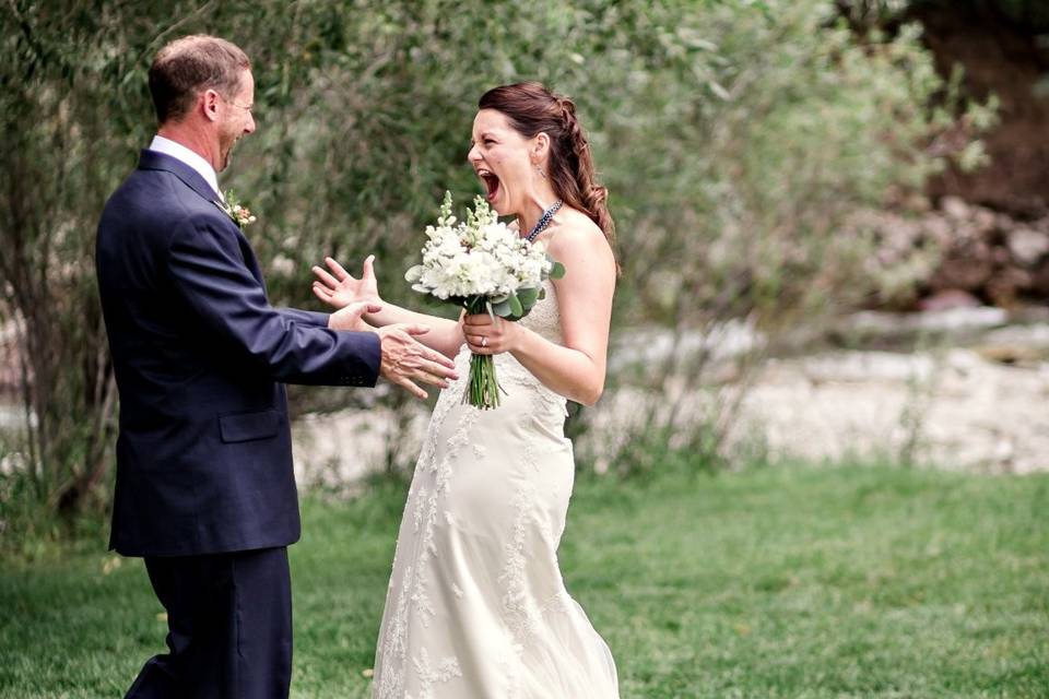 Groom's first look