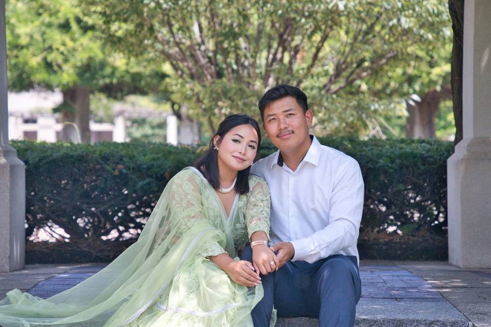 Couple looking into the camera