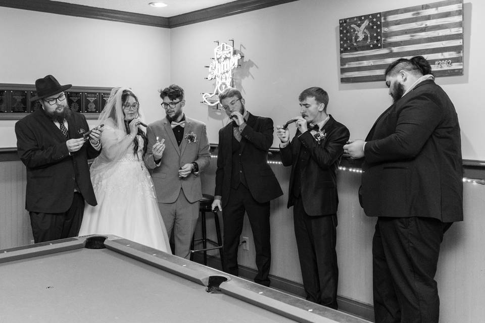 Everyone with cigars