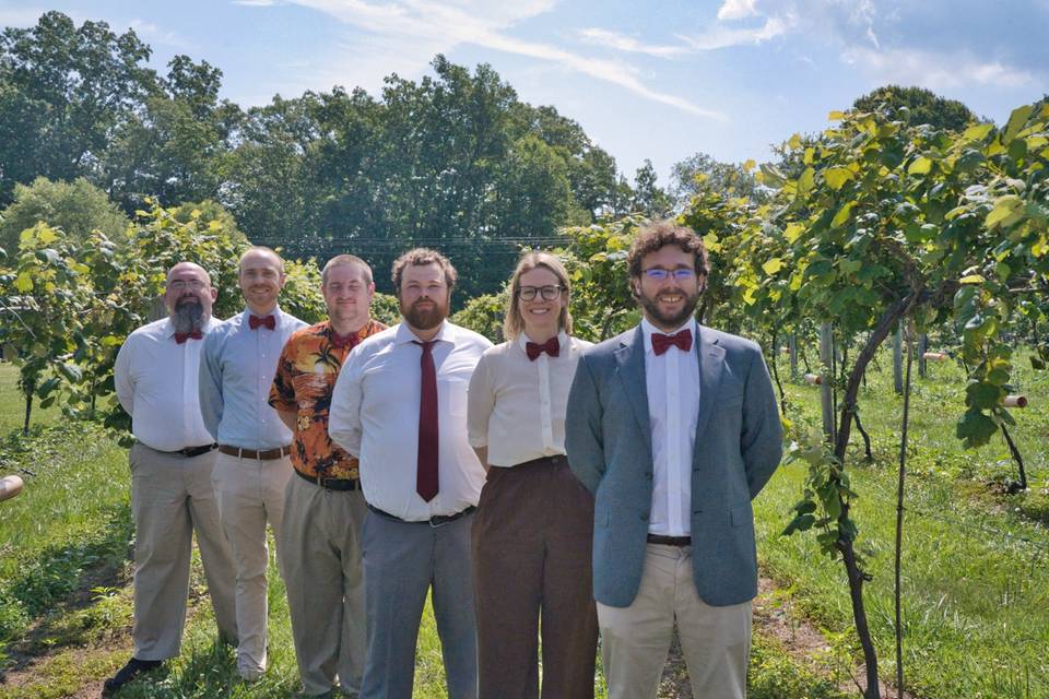Groomsmen Posed in field