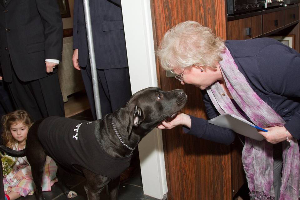 I love having beloved pets celebrate a special day too.Rev Karen with a special 