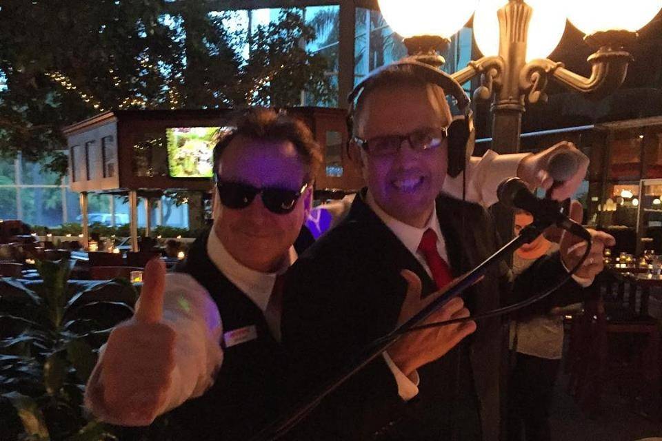 DJ Buddy & DJ Carlos of Let's Party! DJs ready to rock it at Pavilion Grille / Boca Raton for the Wedding of Jason & Amanda 8.15.15!