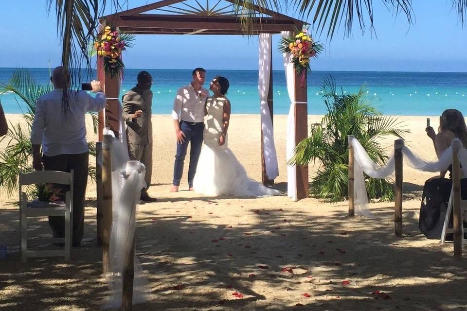 Jamaican beach wedding.