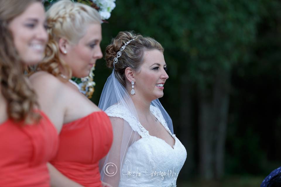 The bride with her bridesmaid