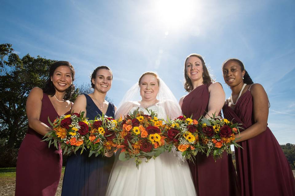 Bride and her wedding party