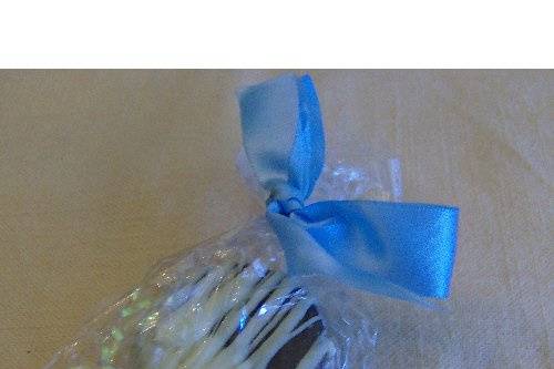 Chocolate covered oreos in a cello bag and tied with ribbon of your choice.