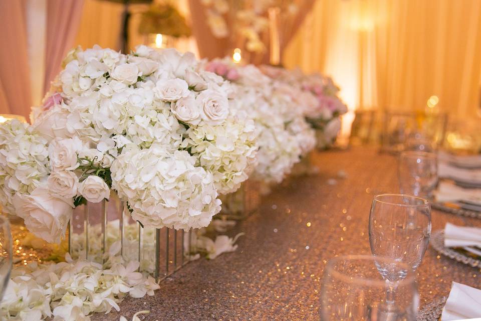 Hanging floral arrangement