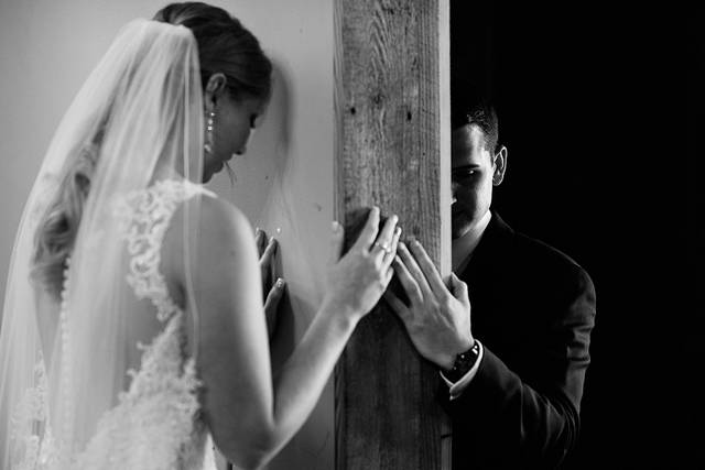 First touch on wedding day
