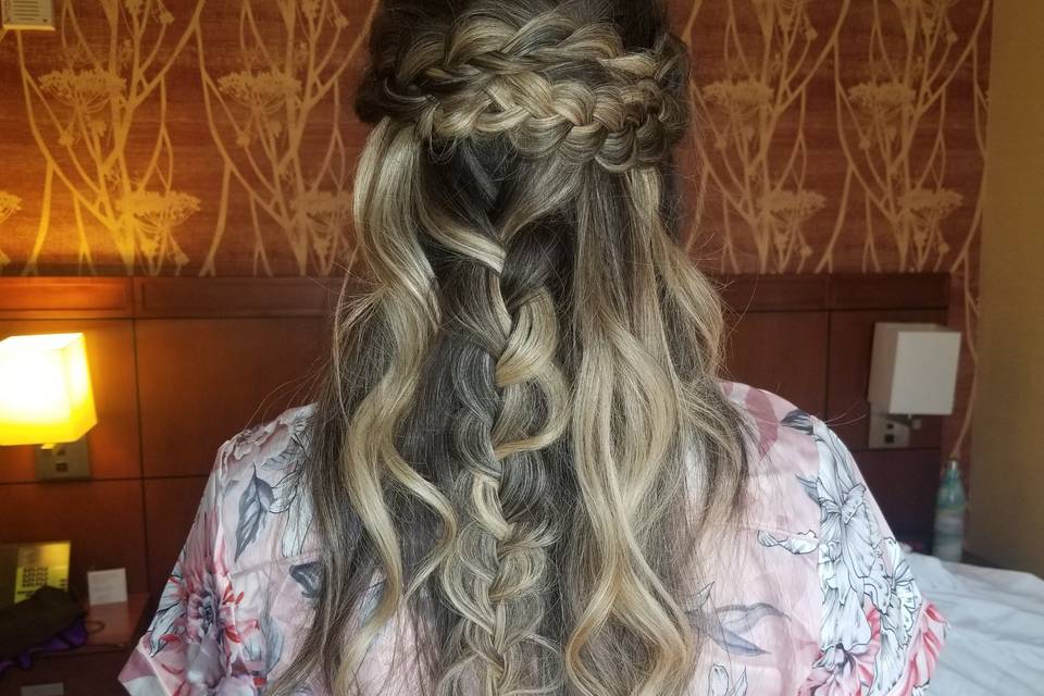 Bridal party braided look