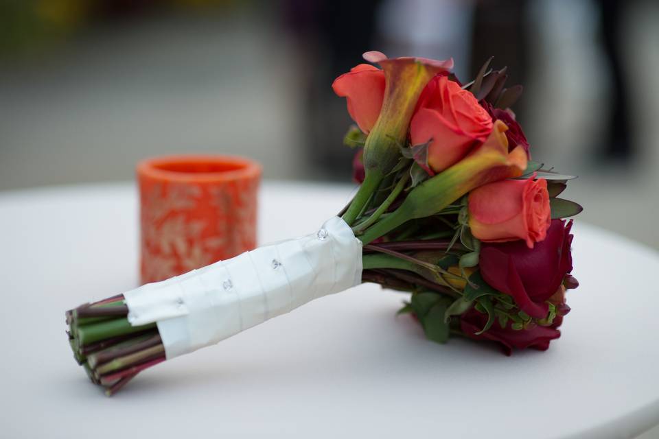 Bridal bouquet designed by L.A. Flowers, Inc.Beautiful photo taken by Lena Lee Photograpy - http://www.lenaleephotography.com