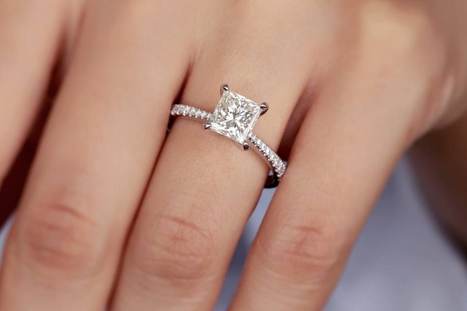 Princess Pave Engagement Ring