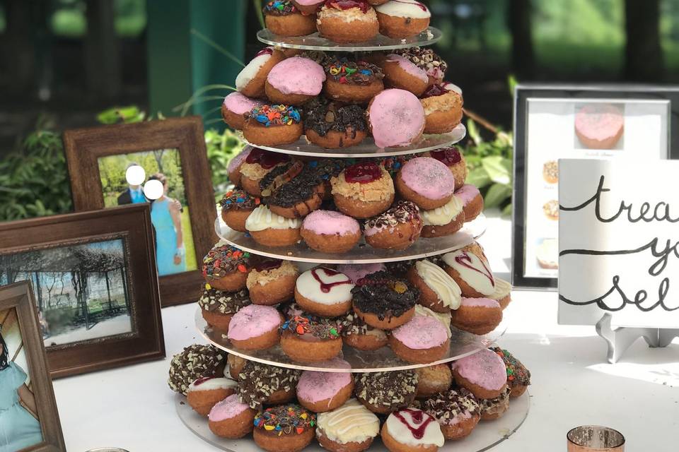 Cake and donut tower