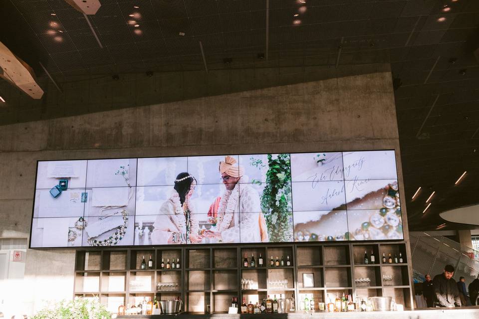 Lobby Video Board and Bar