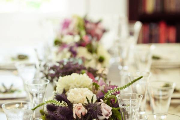 Table set-up with centerpiece