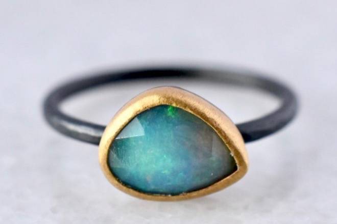 Australian Opal + 22K gold