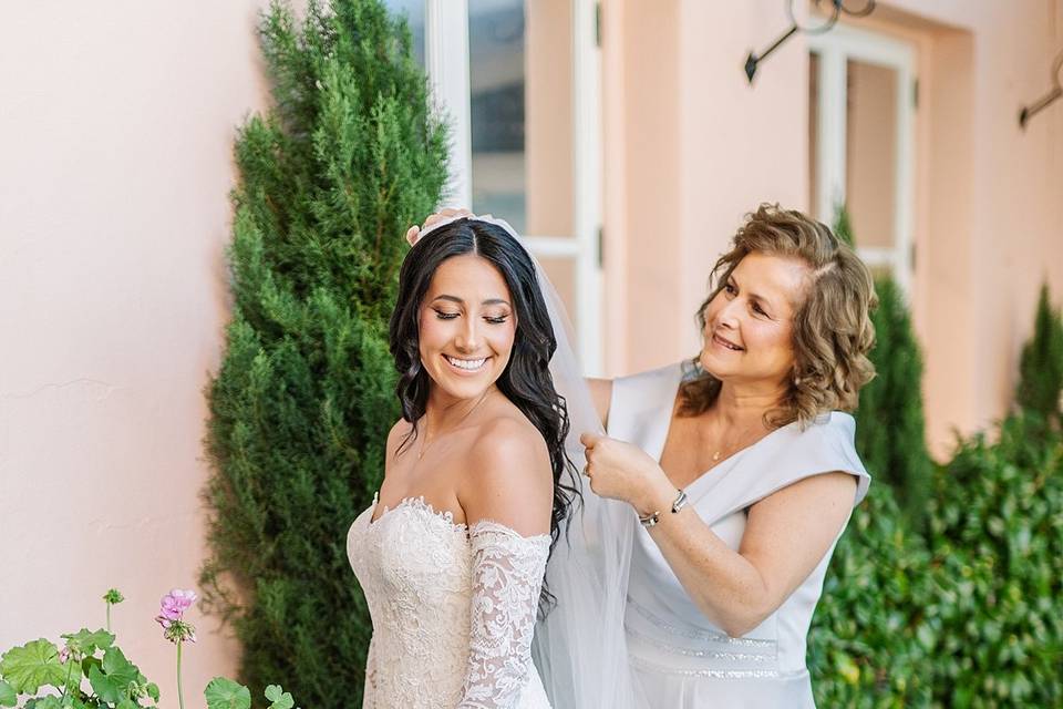 Bride getting ready