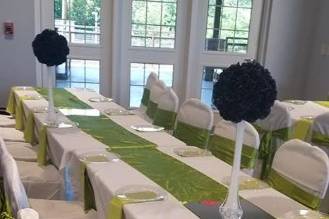 Green and white table design
