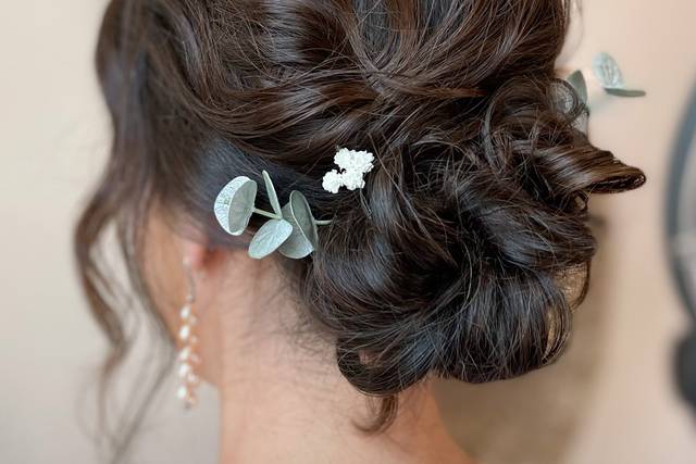 Intricate updo with flowers