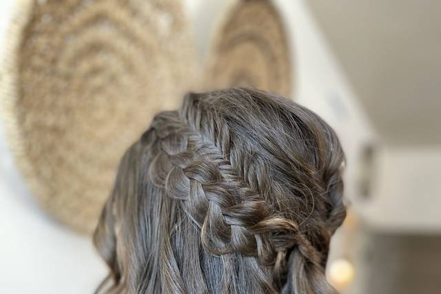 Braided half-up, half-down
