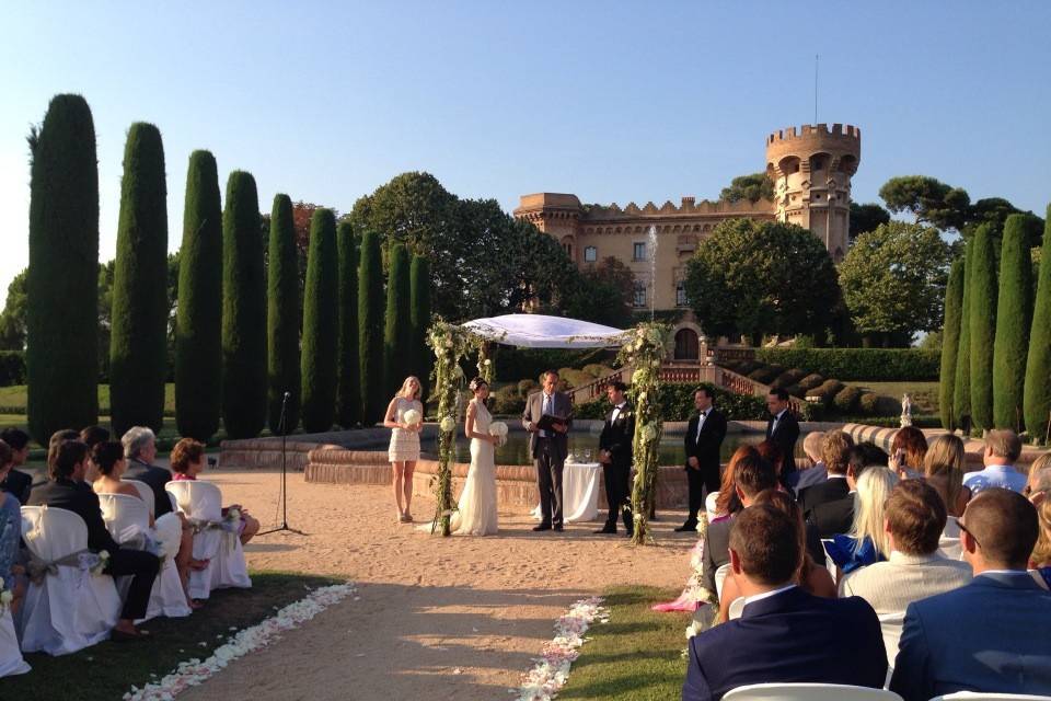 Outdoor ceremony at villa