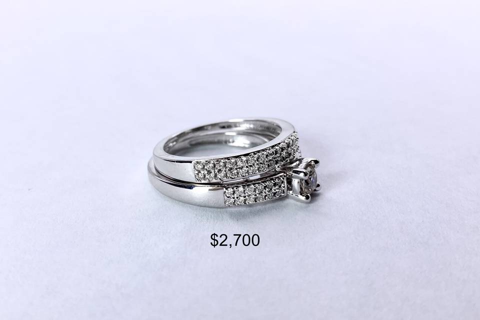 Diamond Wedding Ring and Band