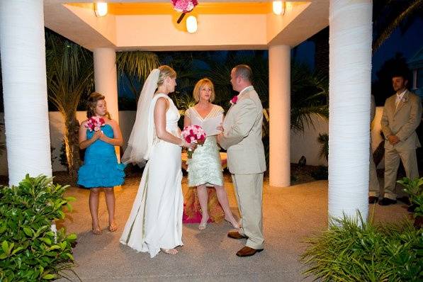 Wedding renewal in Santa Barbara back yard.