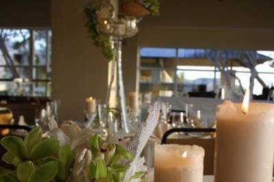 Table with candle centerpiece