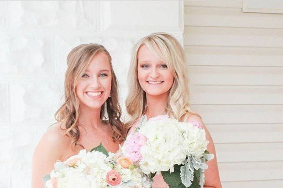 Bride and her bridesmaids