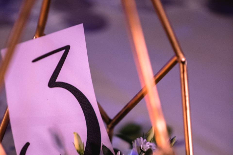 Polygon centerpiece and table number