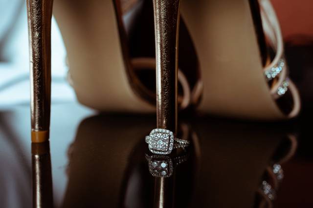 Wedding ring and shoes
