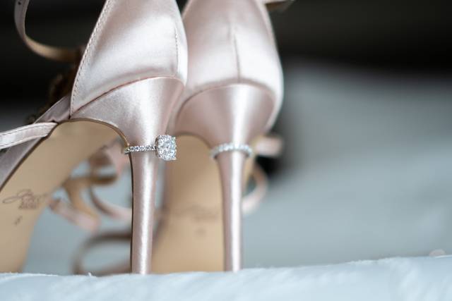Wedding rings on heels