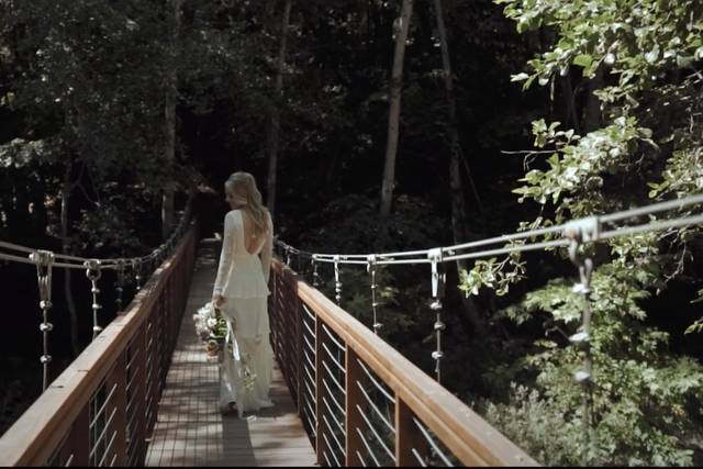 Bride on a bridge
