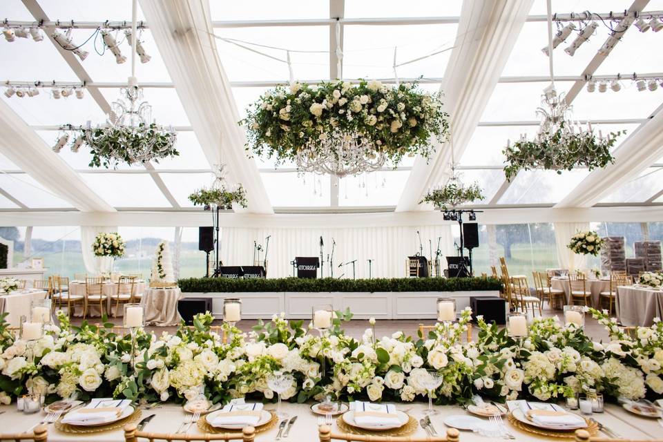 Tent transformed to elegant