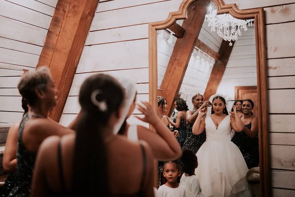 Bride getting ready