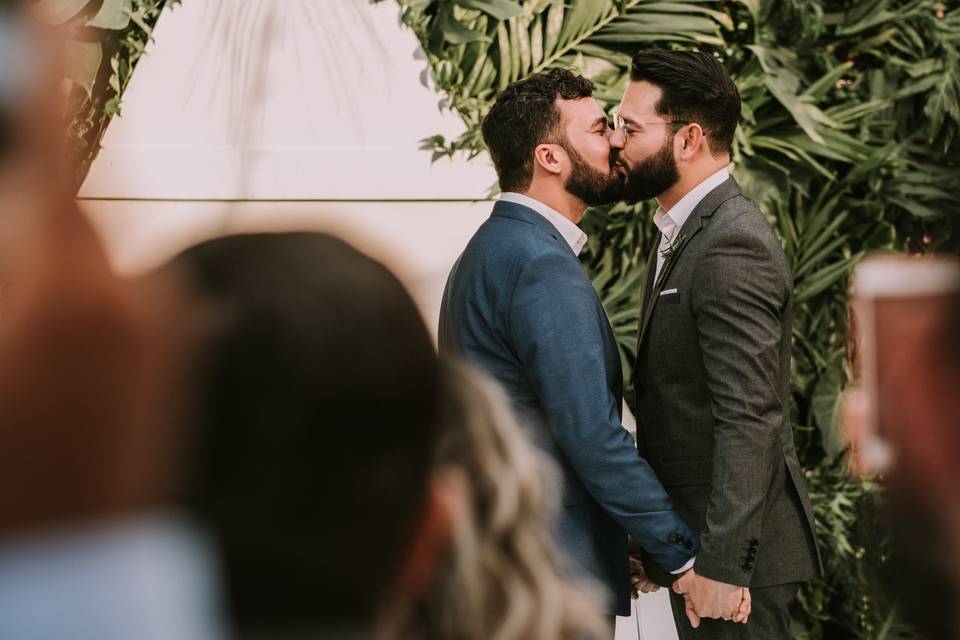 A ceremony for two grooms