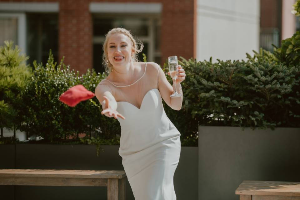 Bride at reception