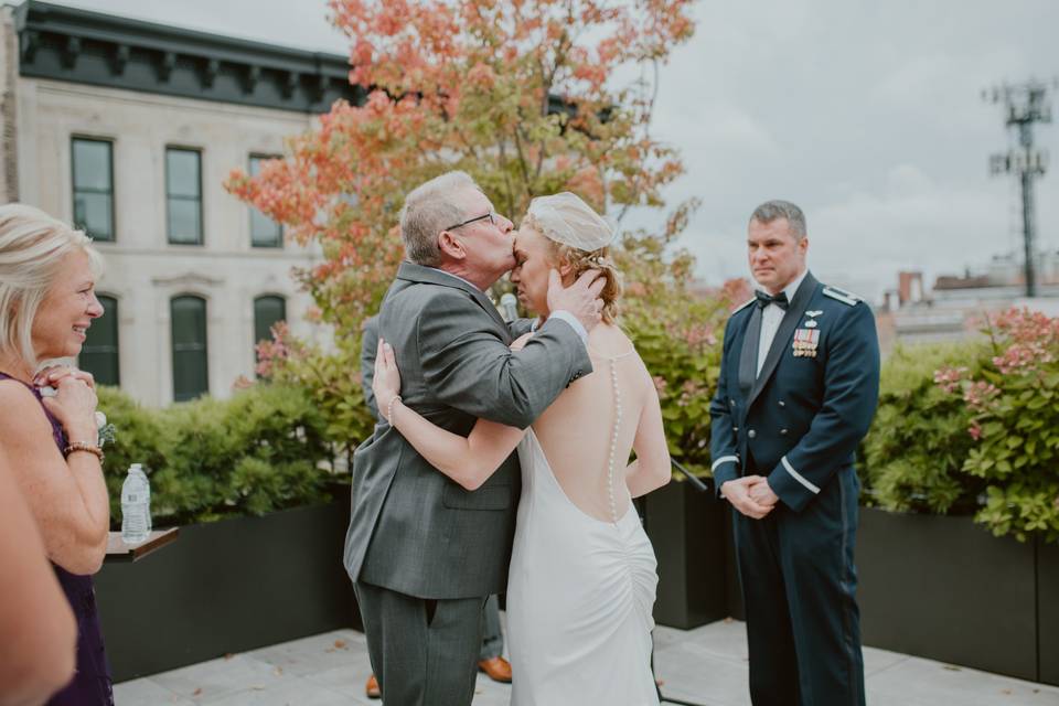 Bride and father