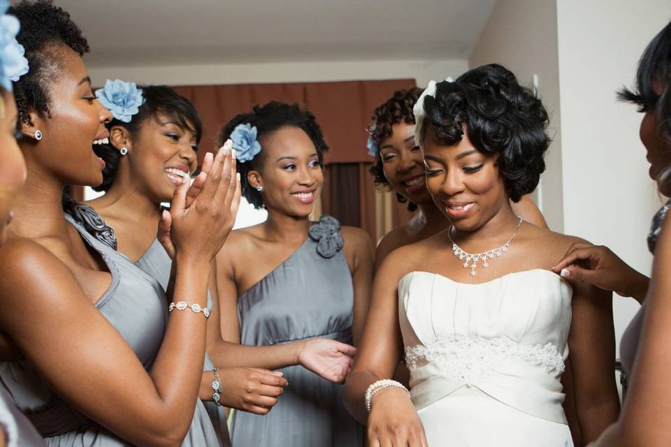 Bride and wedding party