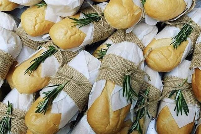 Fresh bread and herbs