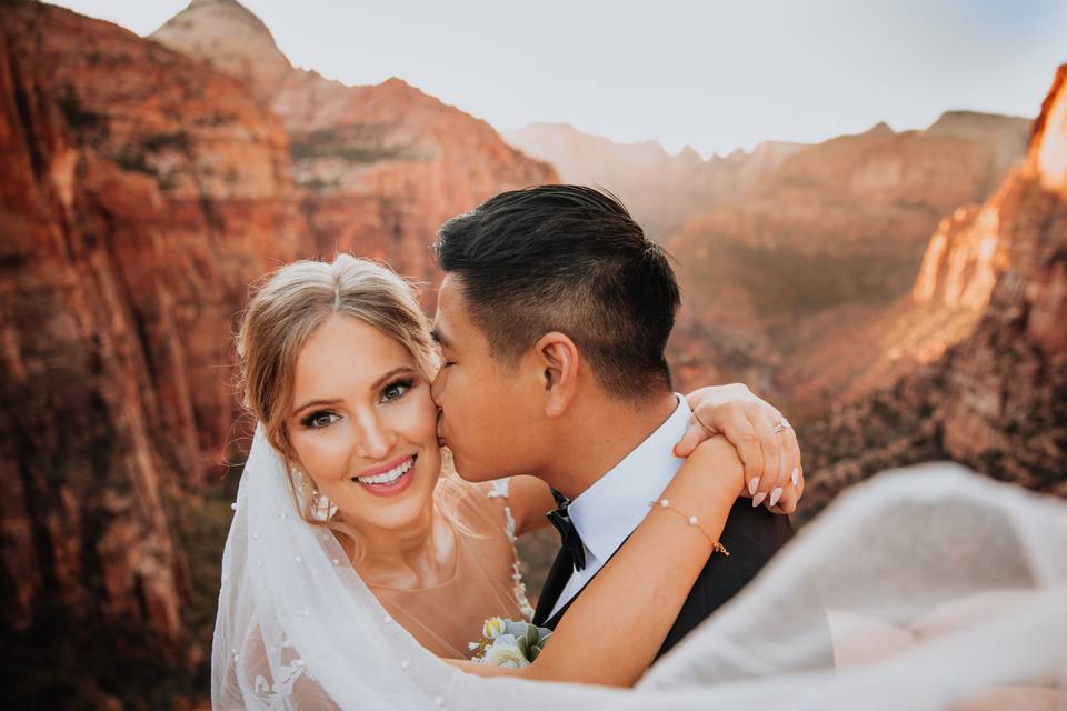 Just married at Zion