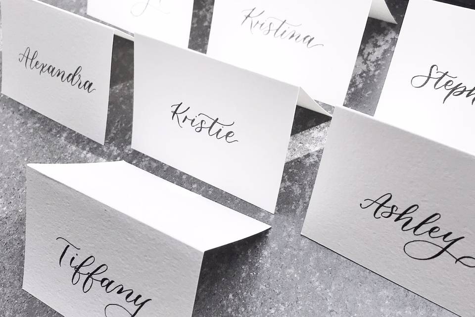 Tented place cards