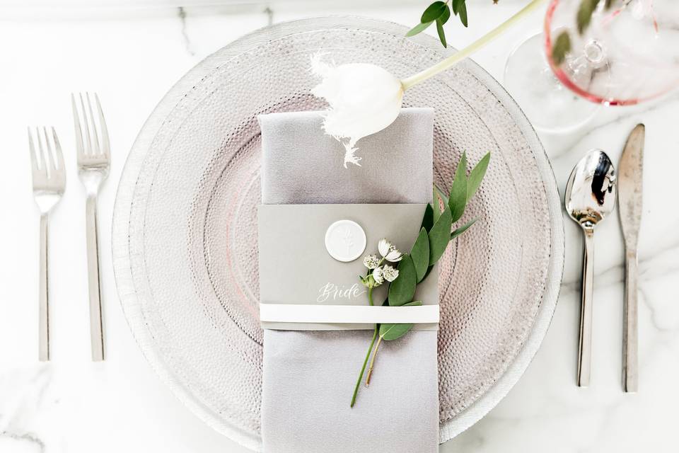 Handmade paper wedding invitat