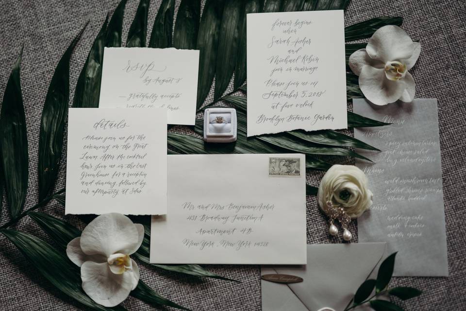 Handwritten wedding invite